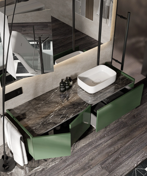 NINFEA 1 - 2 - Countertop rectangular washbasin by MOMA Design - view 3
